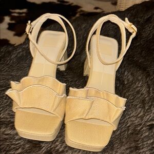 Dolce Vita Raffia Chunky Heels